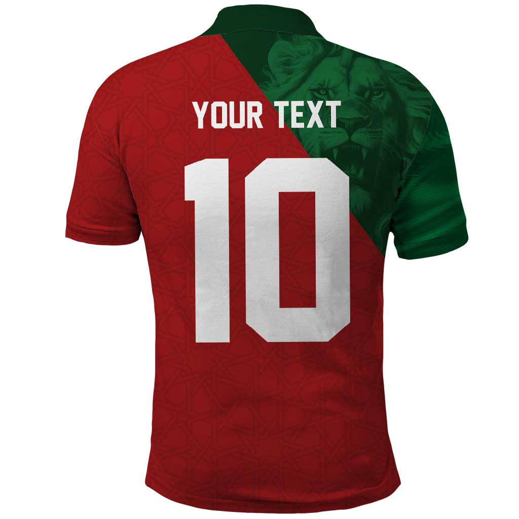 Custom Moroccan Football Polo Shirt Go Glory-The Atlas Lions LT03