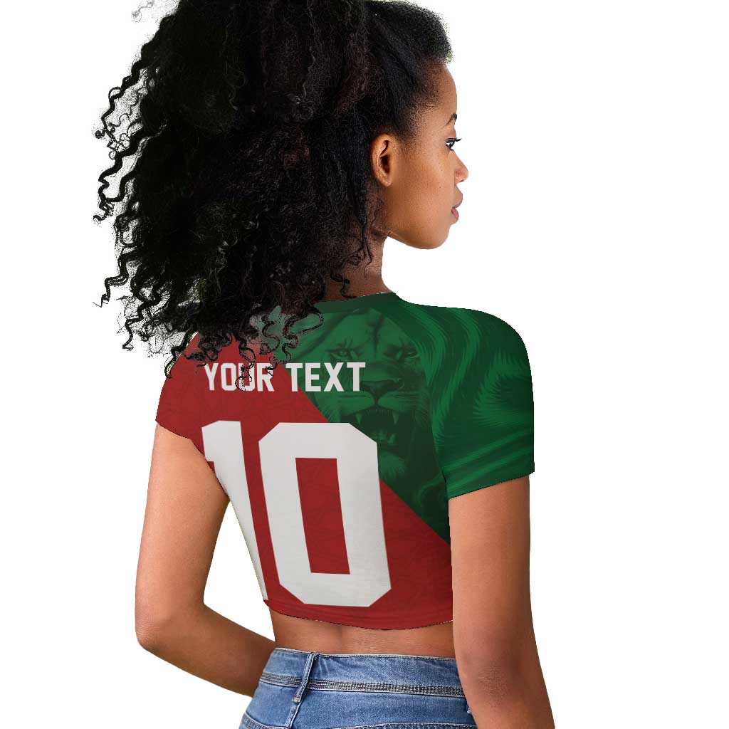 Custom Moroccan Football Raglan Cropped T shirt Go Glory-The Atlas Lions LT03