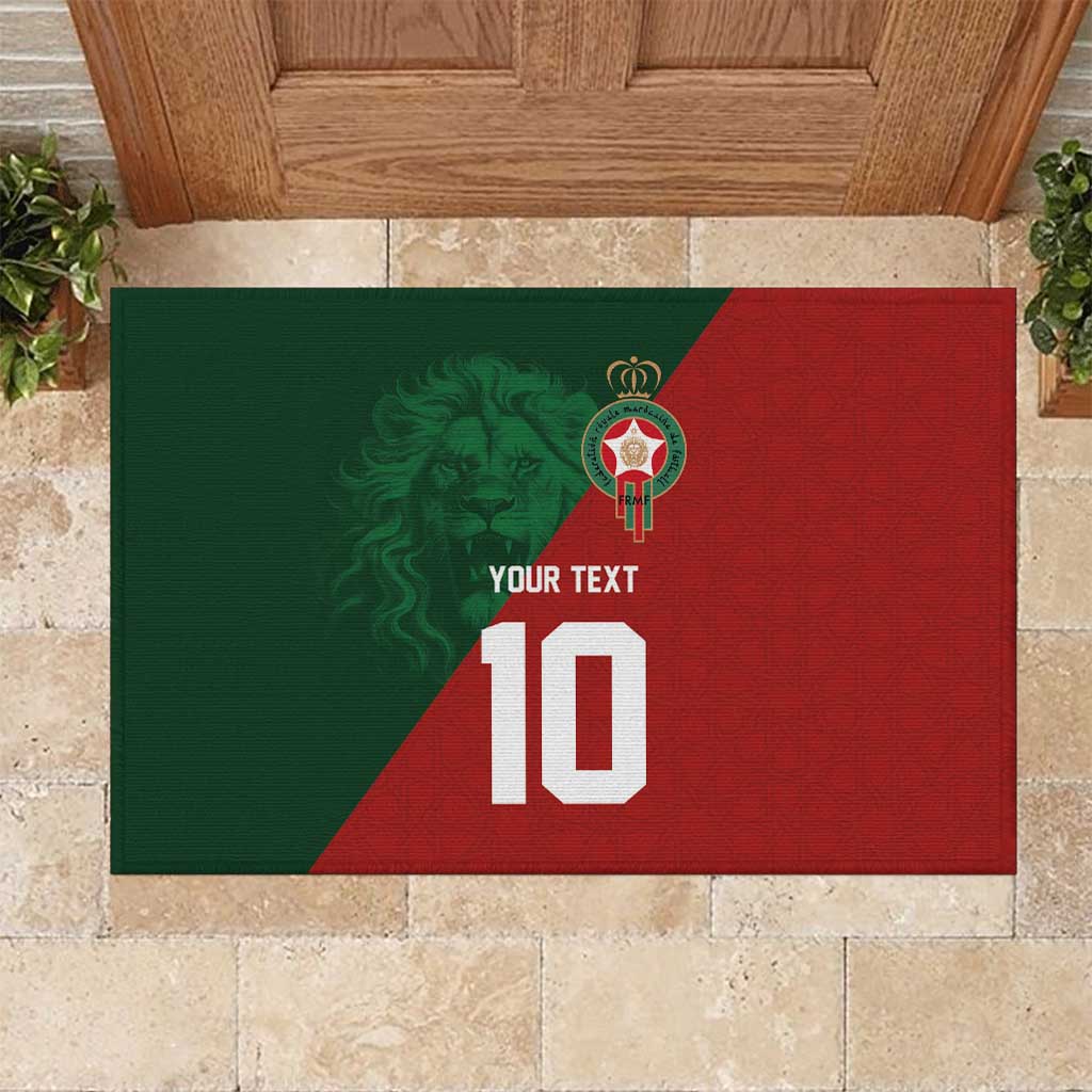 Custom Moroccan Football Rubber Doormat Go Glory-The Atlas Lions - African Pride