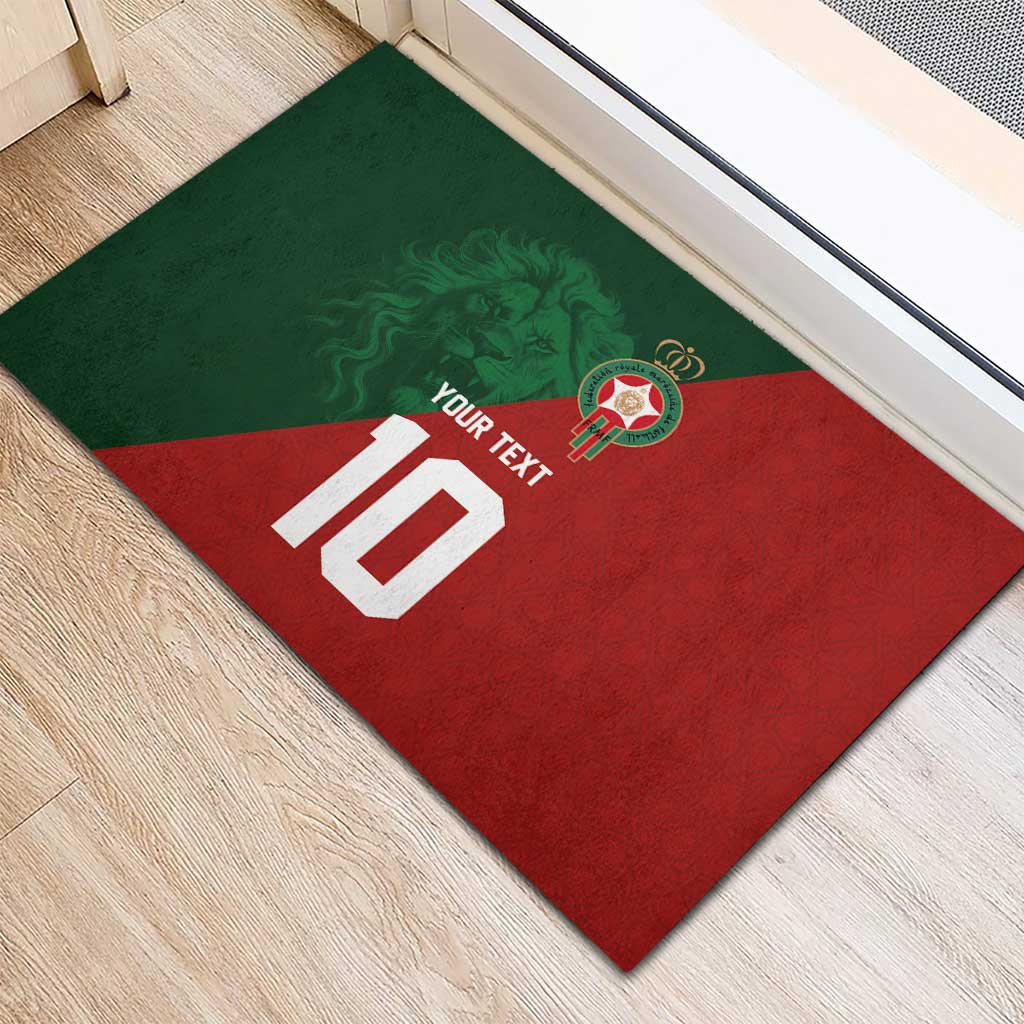 Custom Moroccan Football Rubber Doormat Go Glory-The Atlas Lions - African Pride
