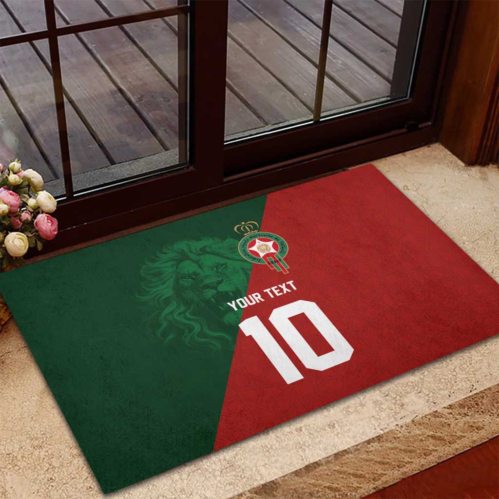 Custom Moroccan Football Rubber Doormat Go Glory-The Atlas Lions - African Pride
