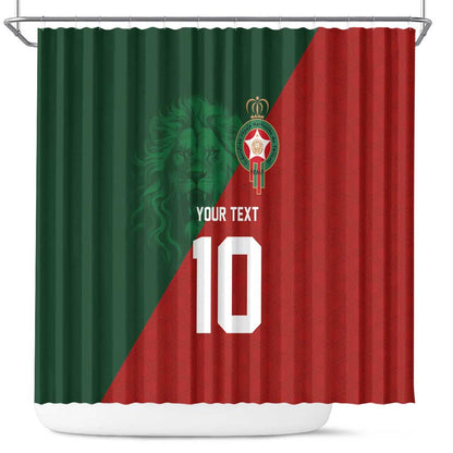Custom Moroccan Football Shower Curtain Go Glory-The Atlas Lions - African Pride