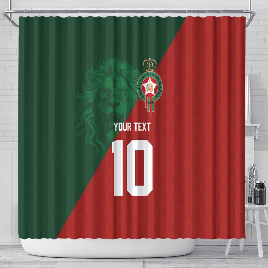 Custom Moroccan Football Shower Curtain Go Glory-The Atlas Lions - African Pride