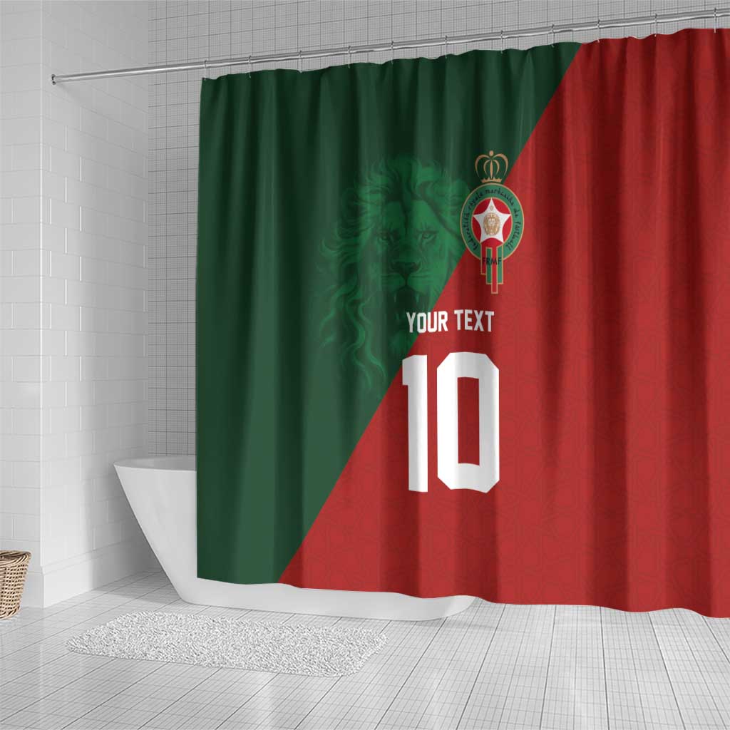 Custom Moroccan Football Shower Curtain Go Glory-The Atlas Lions - African Pride