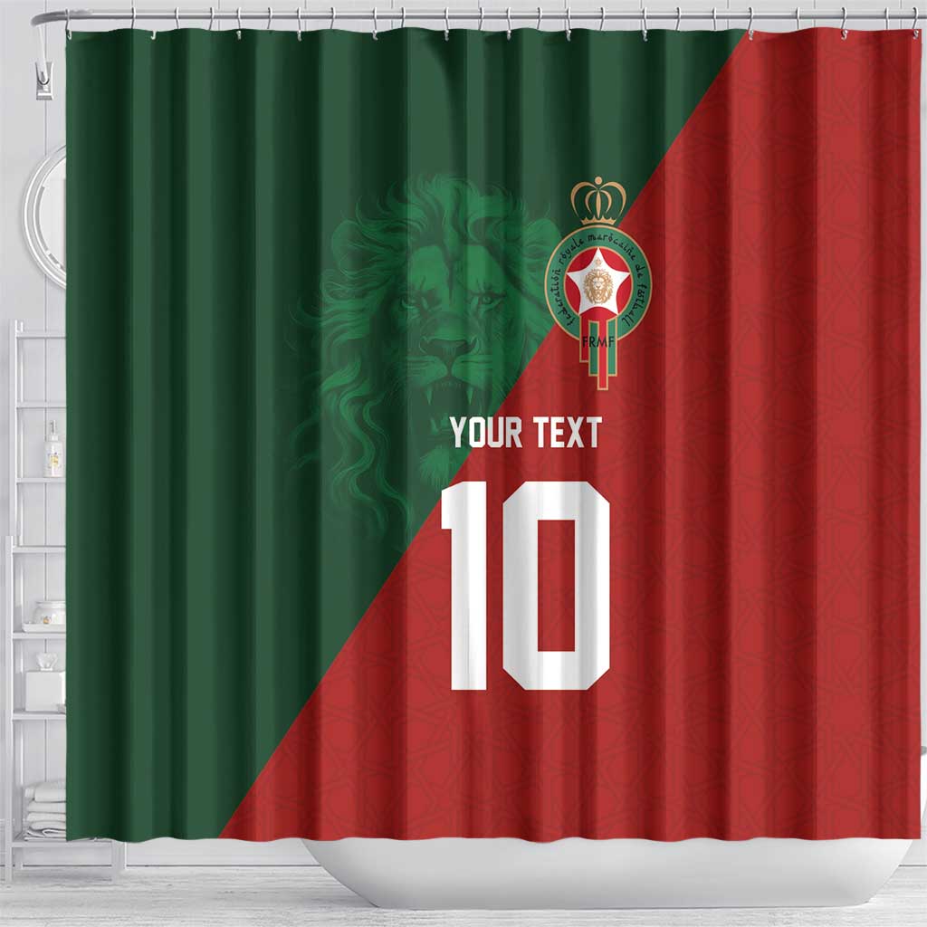 Custom Moroccan Football Shower Curtain Go Glory-The Atlas Lions - African Pride