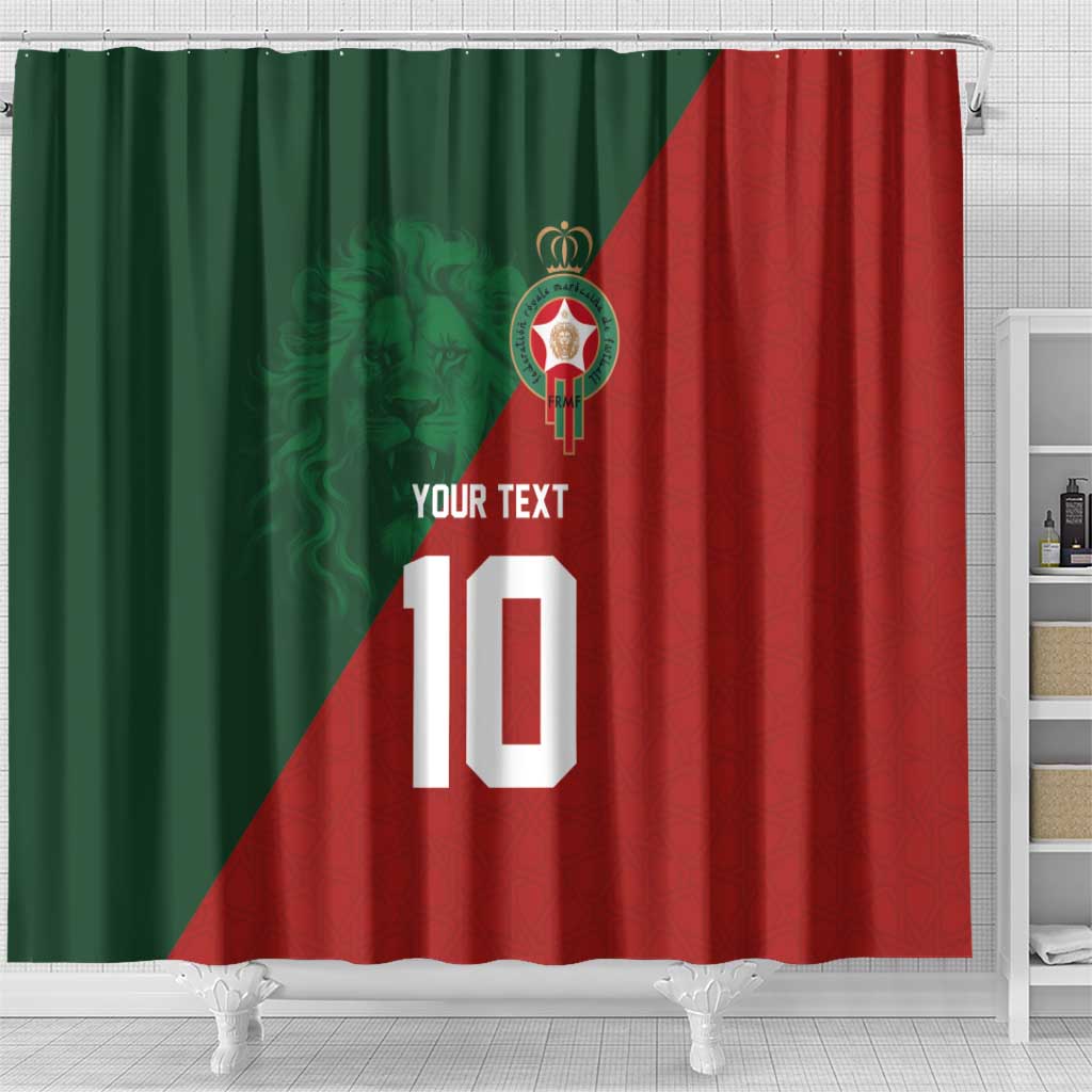 Custom Moroccan Football Shower Curtain Go Glory-The Atlas Lions - African Pride