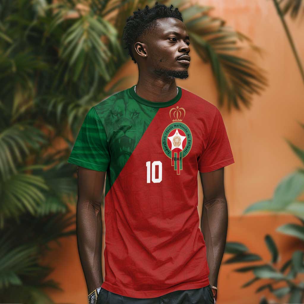 Custom Moroccan Football T shirt Go Glory-The Atlas Lions LT03