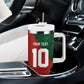 Custom Moroccan Football Tumbler With Handle Go Glory-The Atlas Lions - African Pride