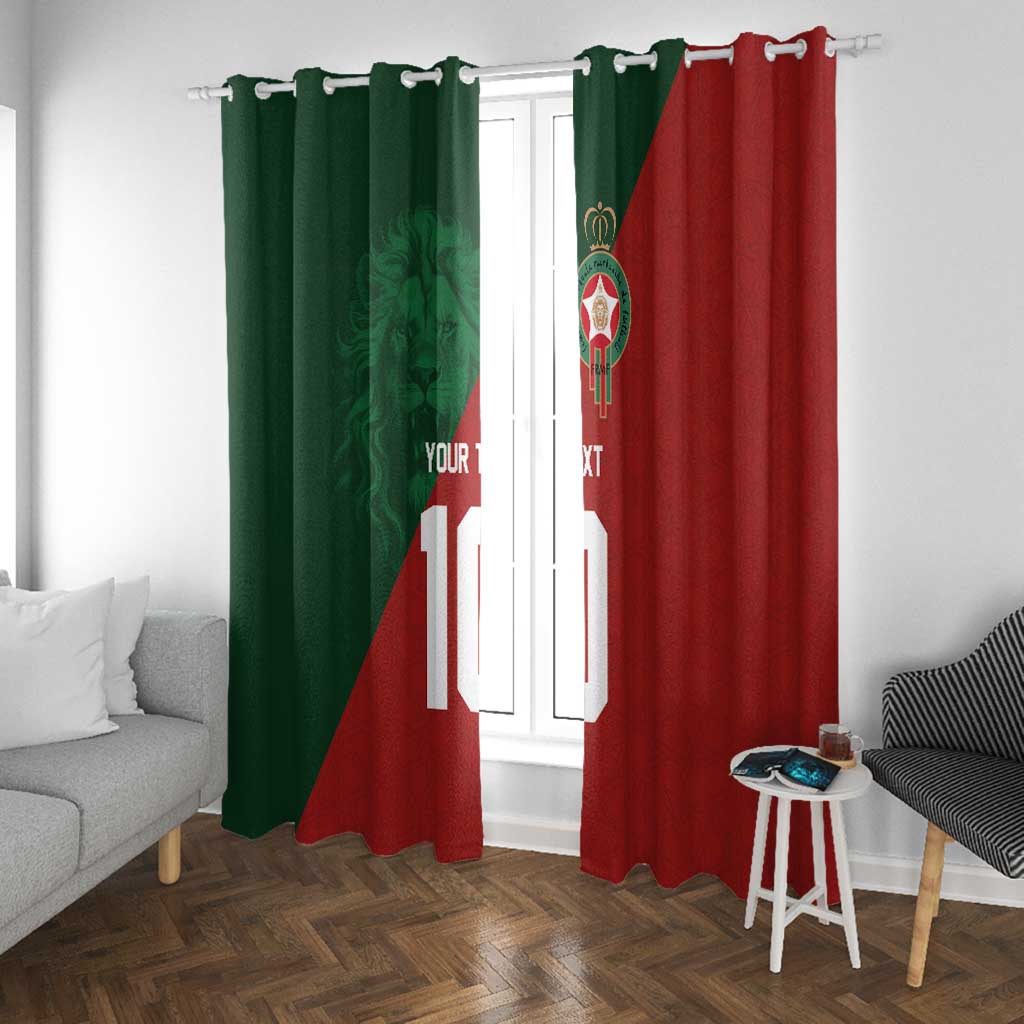 Custom Moroccan Football Window Curtain Go Glory-The Atlas Lions - African Pride