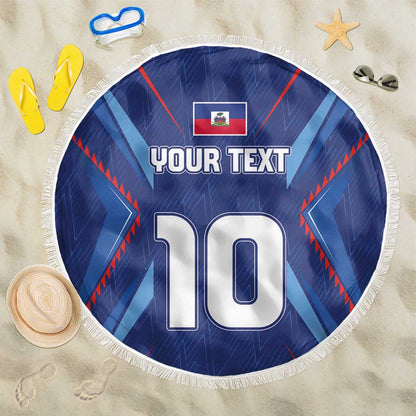 Custom Afro Haiti Football Beach Blanket Sporty Style - African Pride