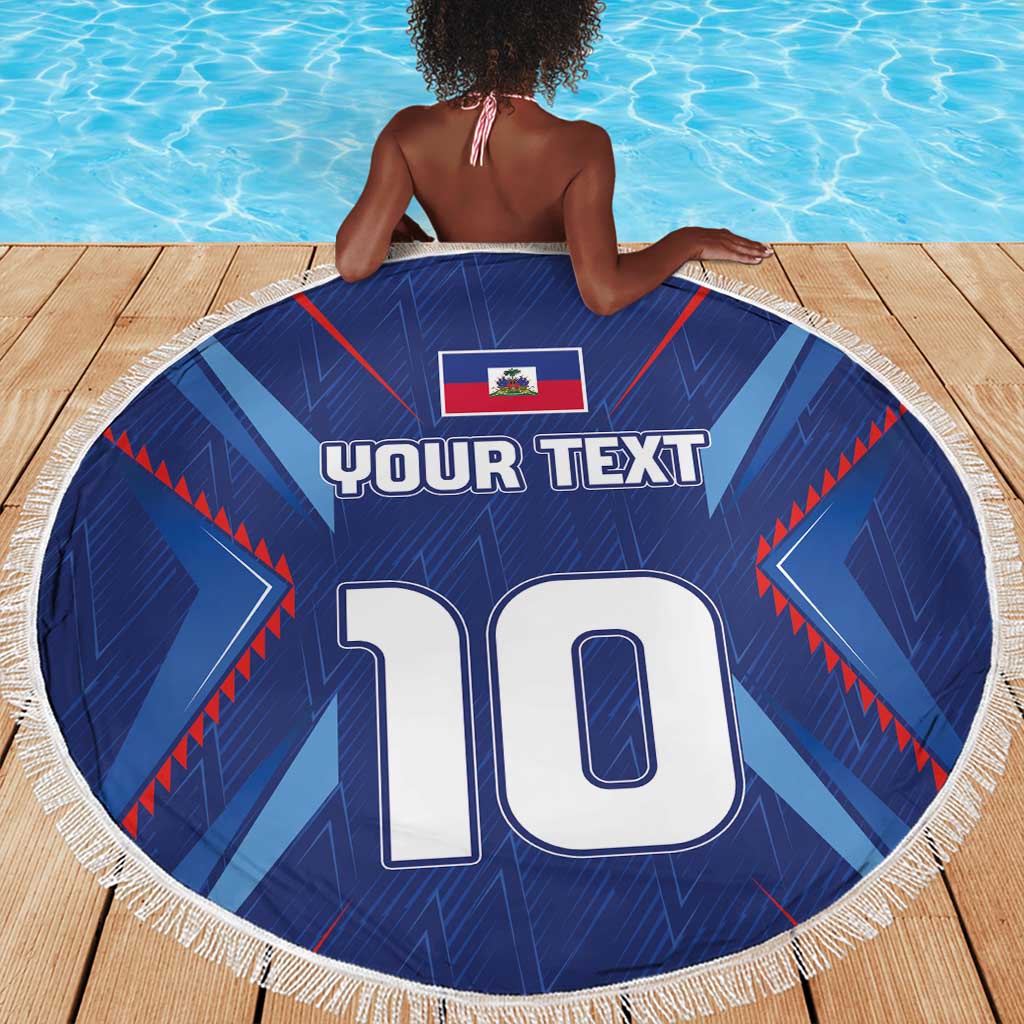 Custom Afro Haiti Football Beach Blanket Sporty Style - African Pride