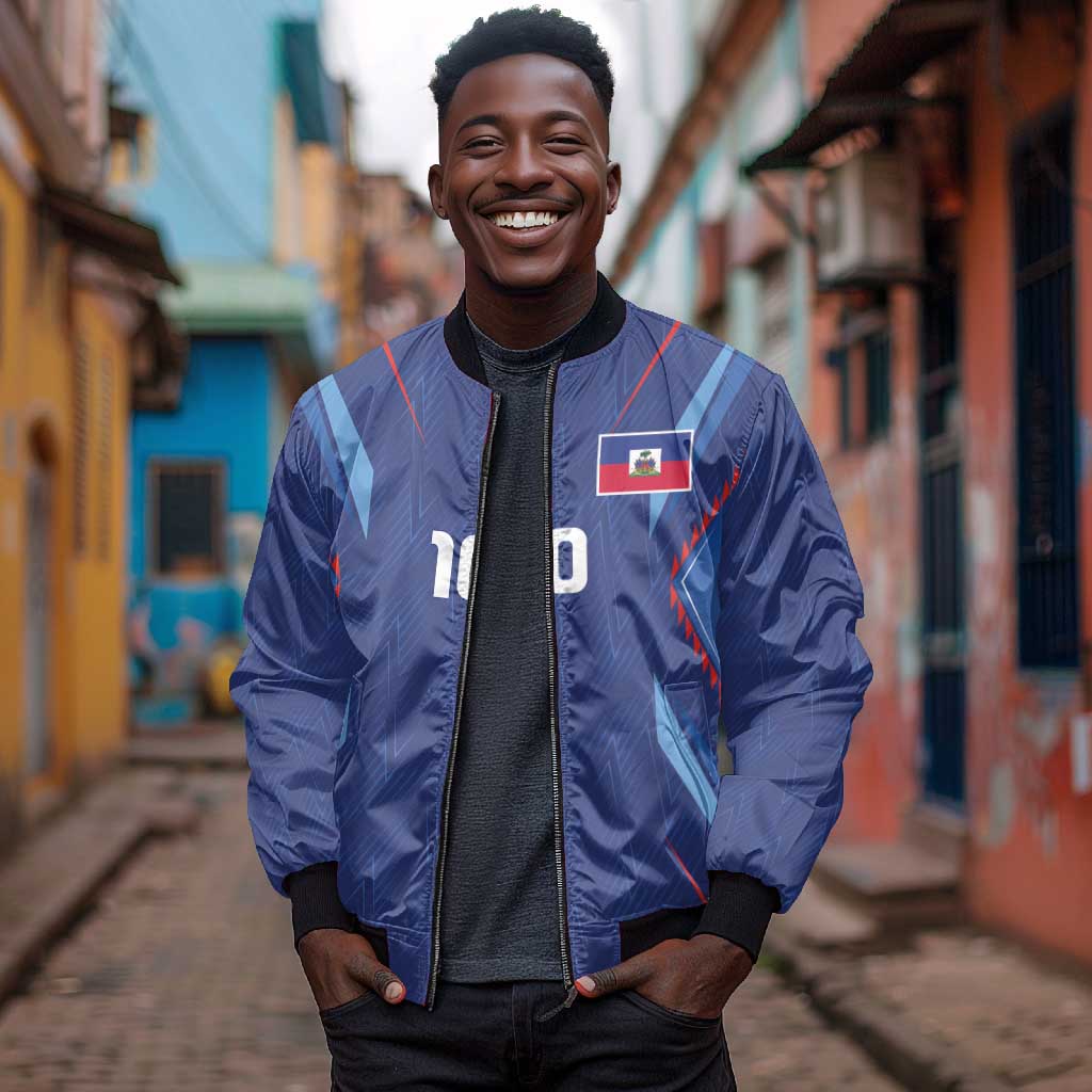 Custom Afro Haiti Football Bomber Jacket Sporty Style - African Pride