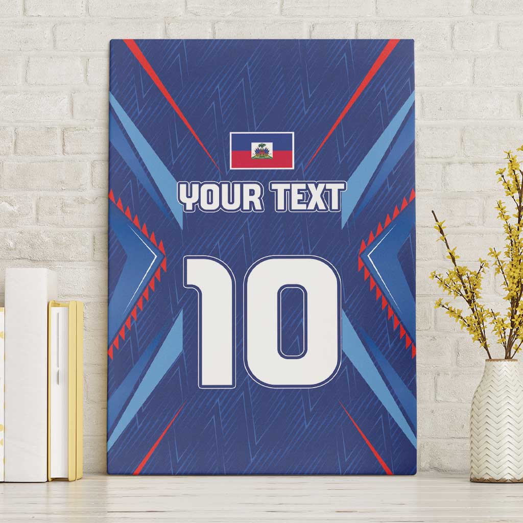 Custom Afro Haiti Football Canvas Wall Art Sporty Style - African Pride