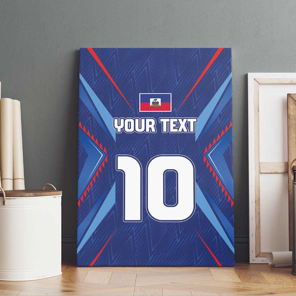 Custom Afro Haiti Football Canvas Wall Art Sporty Style - African Pride