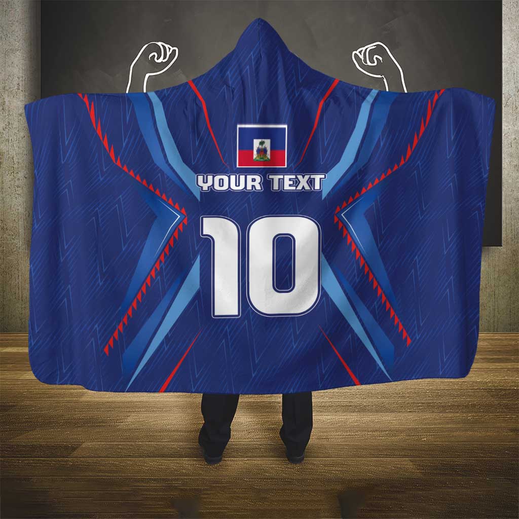 Custom Afro Haiti Football Hooded Blanket Sporty Style - African Pride