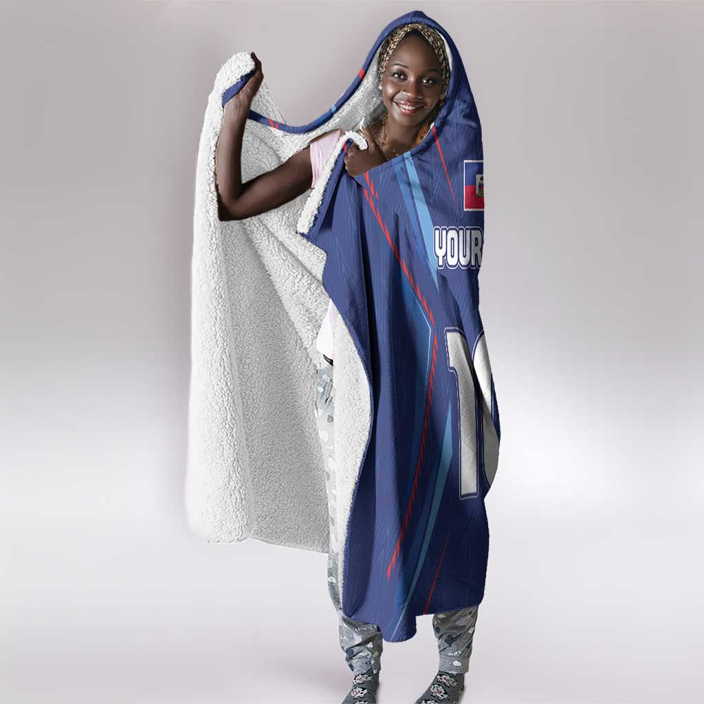 Custom Afro Haiti Football Hooded Blanket Sporty Style - African Pride