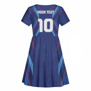 Custom Afro Haiti Football Kid Short Sleeve Dress Sporty Style LT03