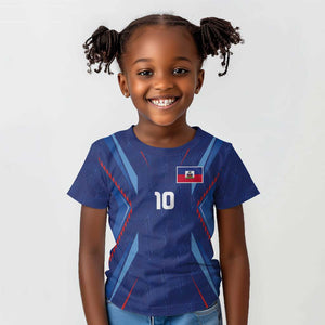Custom Afro Haiti Football Kid T shirt Sporty Style LT03