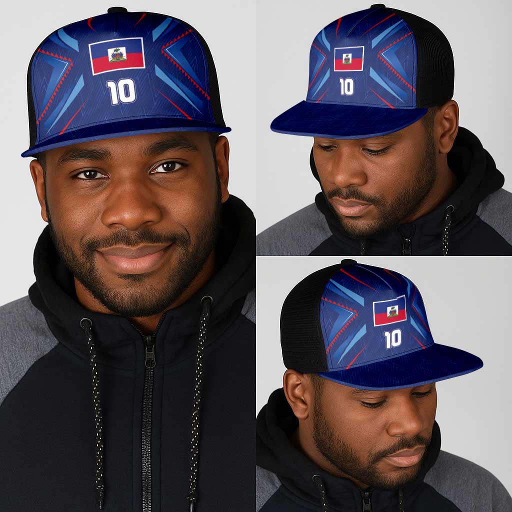 Custom Afro Haiti Football Mesh Trucker Cap Sporty Style - African Pride
