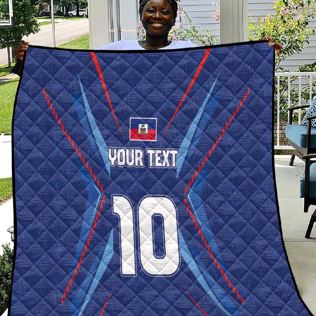 Custom Afro Haiti Football Quilt Sporty Style - African Pride