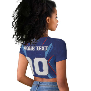 Custom Afro Haiti Football Raglan Cropped T shirt Sporty Style LT03