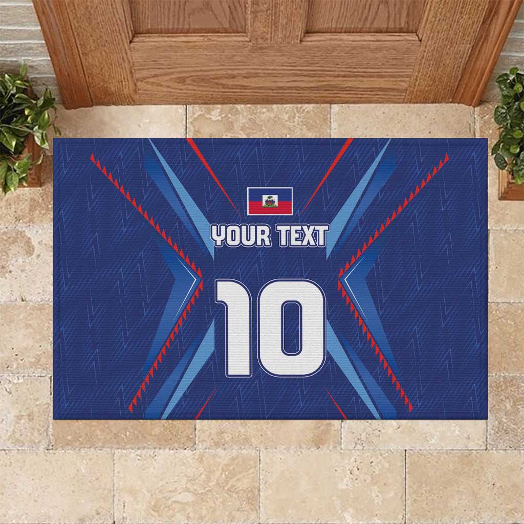 Custom Afro Haiti Football Rubber Doormat Sporty Style - African Pride
