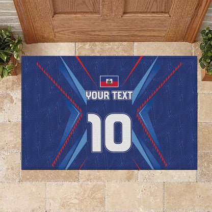 Custom Afro Haiti Football Rubber Doormat Sporty Style - African Pride