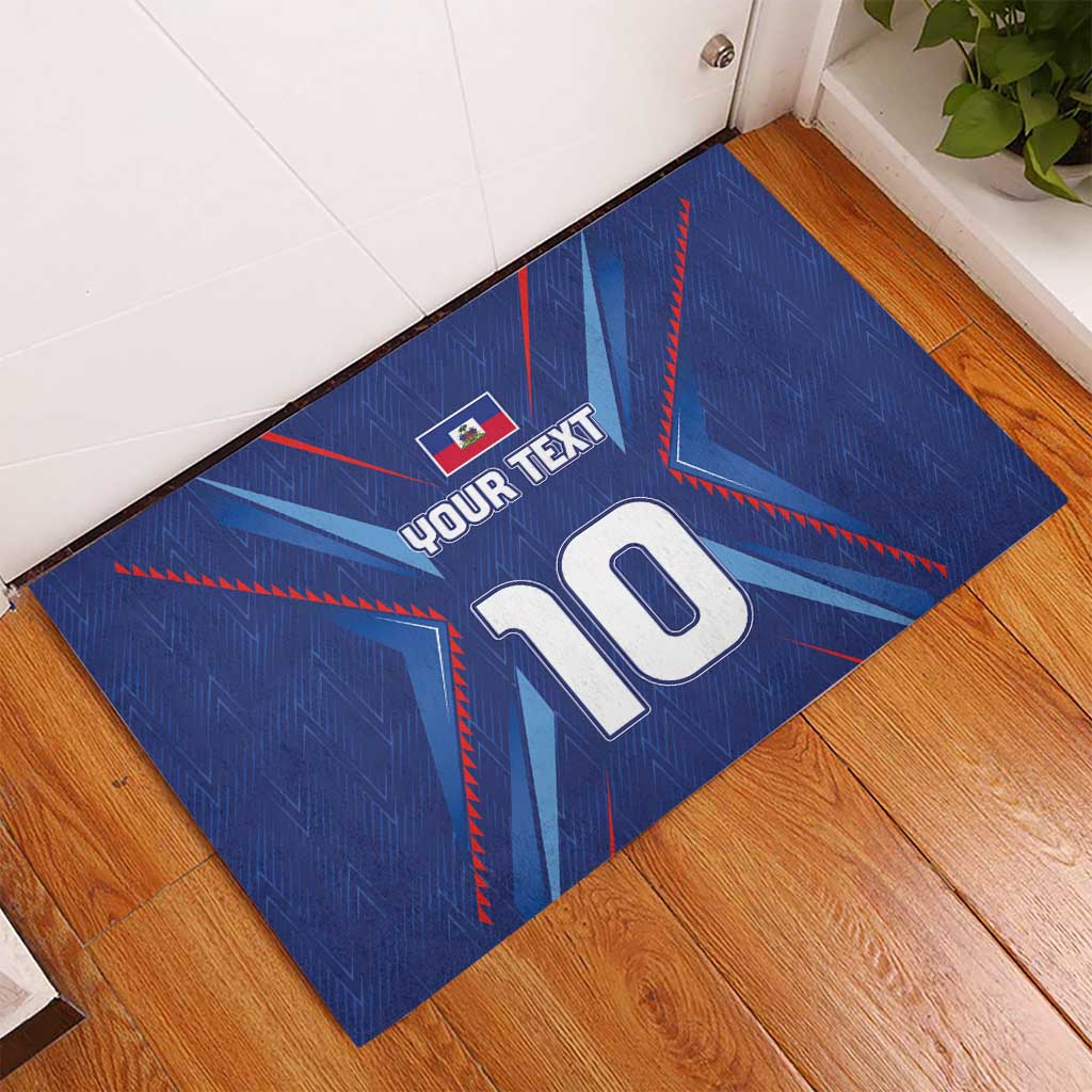 Custom Afro Haiti Football Rubber Doormat Sporty Style - African Pride