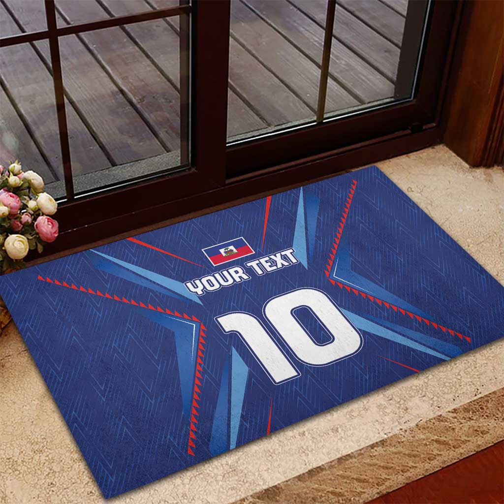 Custom Afro Haiti Football Rubber Doormat Sporty Style - African Pride