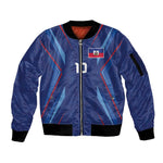 Custom Afro Haiti Football Sleeve Zip Bomber Jacket Sporty Style - African Pride
