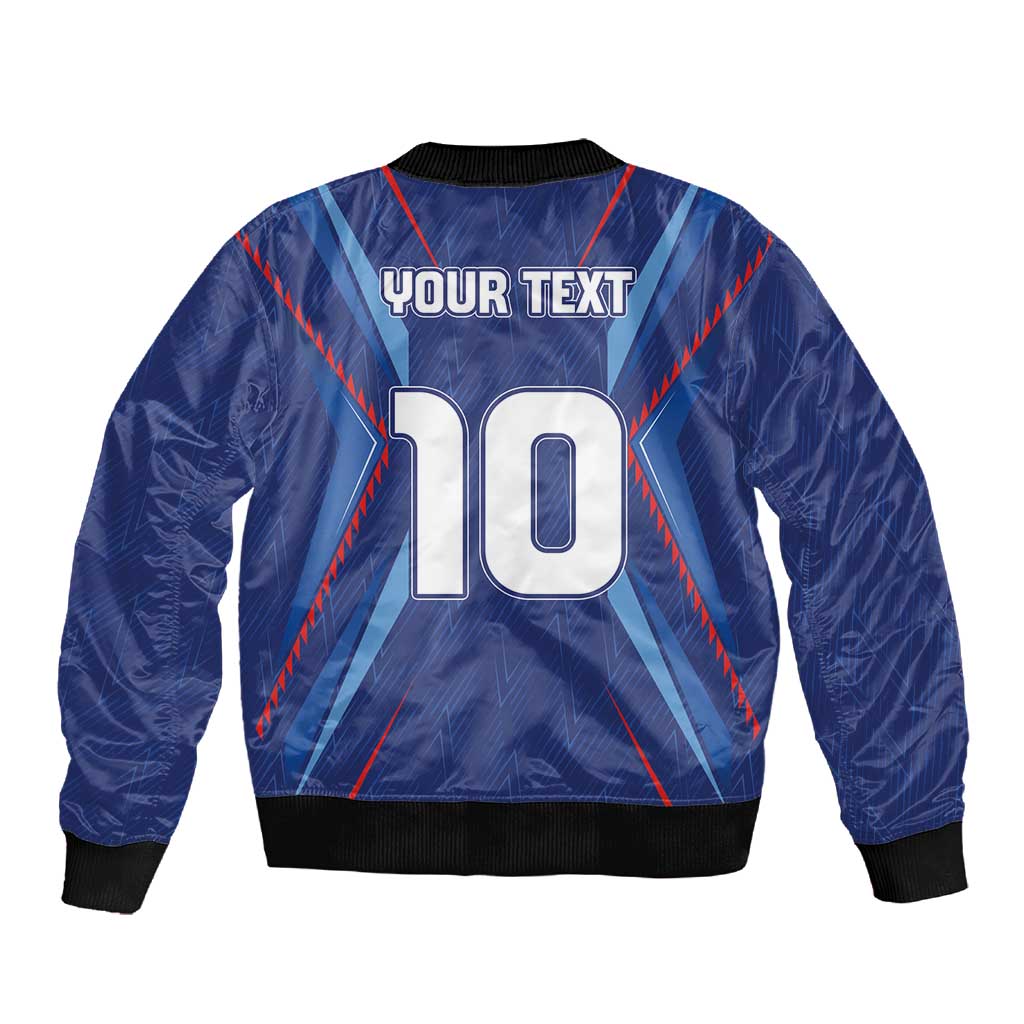 Custom Afro Haiti Football Sleeve Zip Bomber Jacket Sporty Style - African Pride