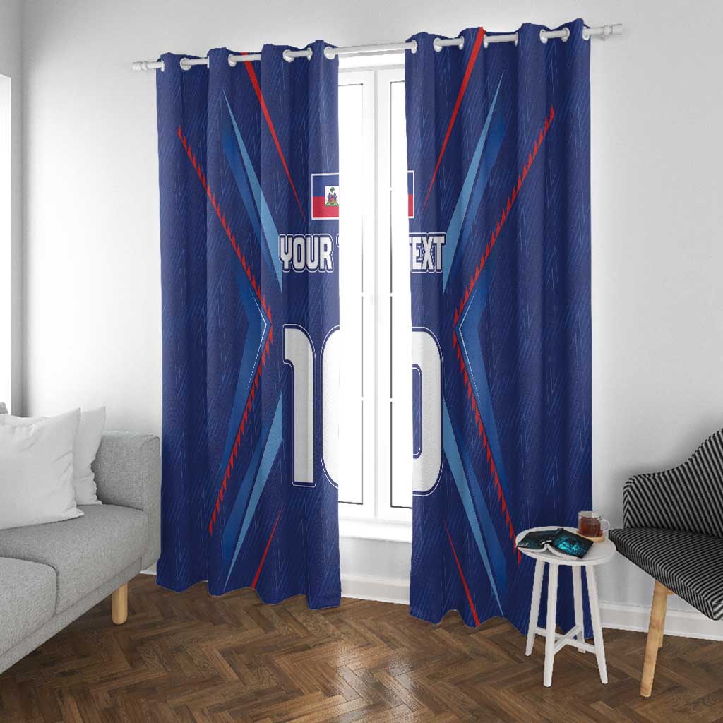 Custom Afro Haiti Football Window Curtain Sporty Style - African Pride