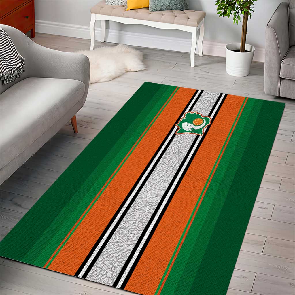 Côte d'Ivoire National Football Area Rug Les Elephants-Sporty Stripes - African Pride