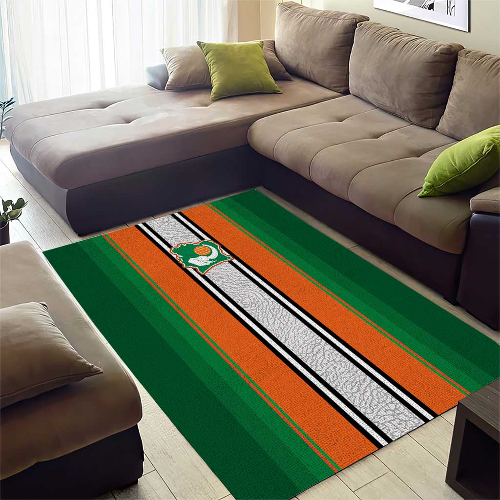 Côte d'Ivoire National Football Area Rug Les Elephants-Sporty Stripes - African Pride