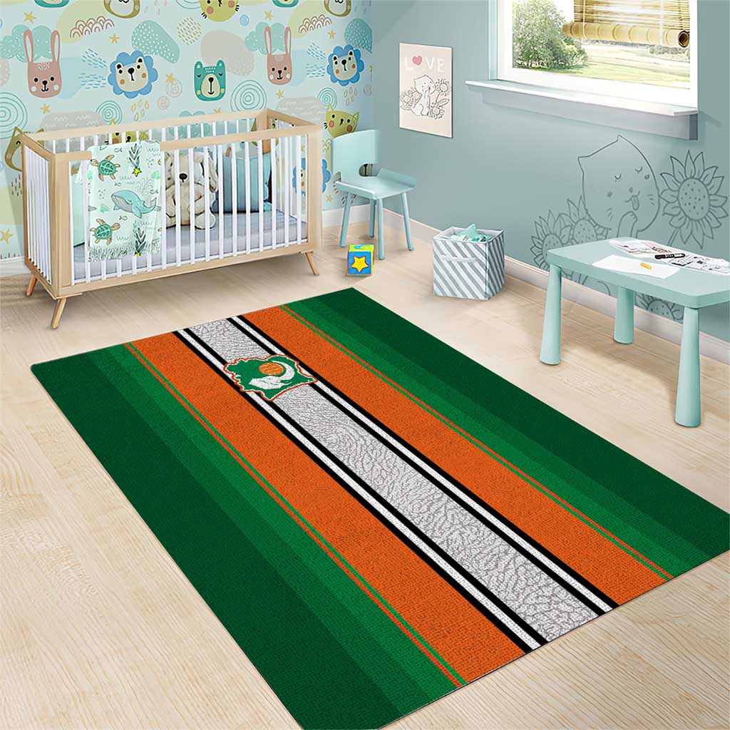Côte d'Ivoire National Football Area Rug Les Elephants-Sporty Stripes - African Pride