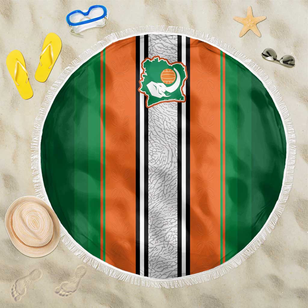 Côte d'Ivoire National Football Beach Blanket Les Elephants-Sporty Stripes - African Pride