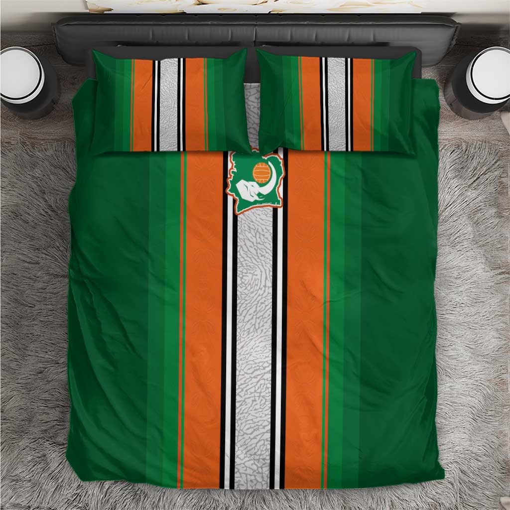 Côte d'Ivoire National Football Bedding Set Les Elephants-Sporty Stripes - African Pride