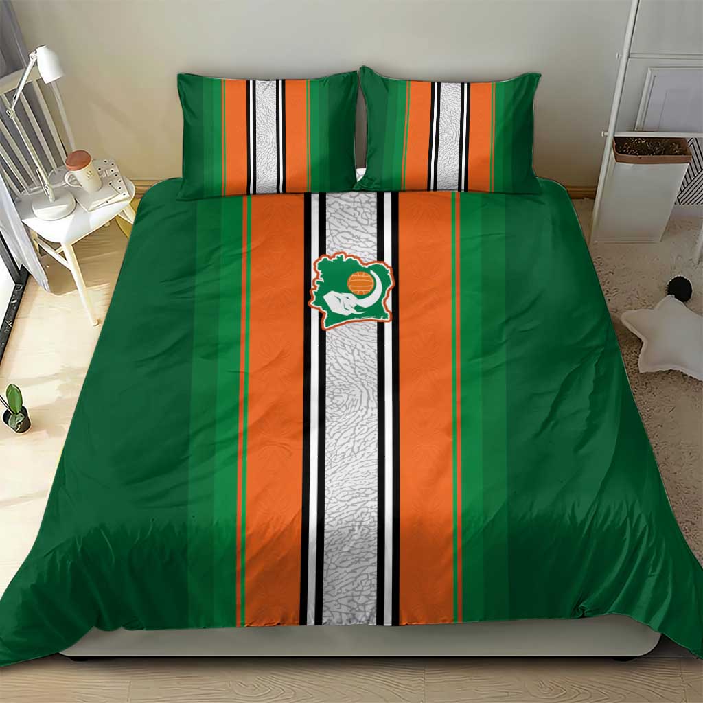 Côte d'Ivoire National Football Bedding Set Les Elephants-Sporty Stripes - African Pride