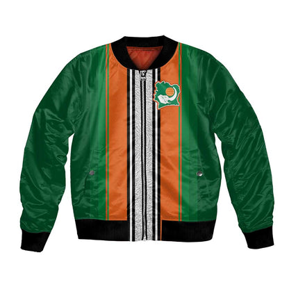 Custom Côte d'Ivoire National Football Bomber Jacket Les Elephants-Sporty Stripes - African Pride