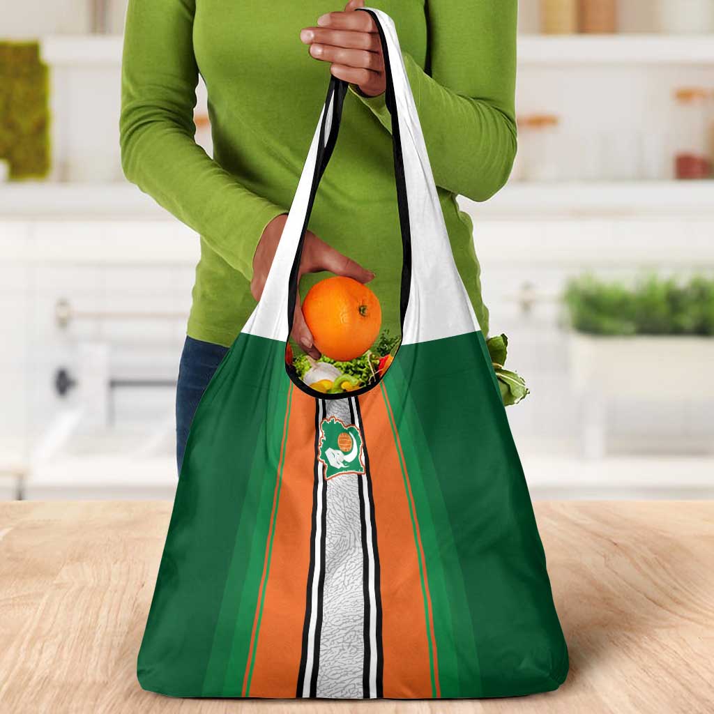 Côte d'Ivoire National Football Grocery Bag Les Elephants-Sporty Stripes - African Pride