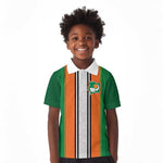 Custom Côte d'Ivoire National Football Kid Polo Shirt Les Elephants-Sporty Stripes LT03