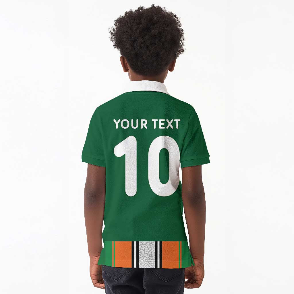 Custom Côte d'Ivoire National Football Kid Polo Shirt Les Elephants-Sporty Stripes LT03