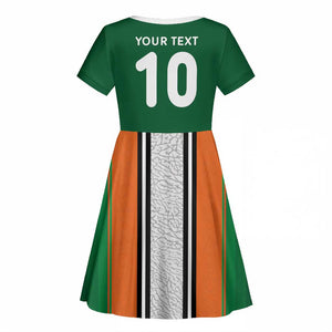 Custom Côte d'Ivoire National Football Kid Short Sleeve Dress Les Elephants-Sporty Stripes LT03