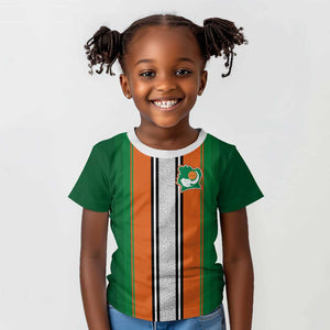 Custom Côte d'Ivoire National Football Kid T shirt Les Elephants-Sporty Stripes LT03