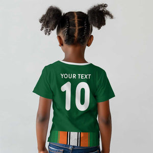 Custom Côte d'Ivoire National Football Kid T shirt Les Elephants-Sporty Stripes LT03