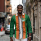Custom Côte d'Ivoire National Football Long Sleeve Button Shirt Les Elephants-Sporty Stripes - African Pride