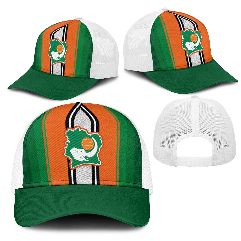 Côte d'Ivoire National Football Mesh Trucker Cap Les Elephants-Sporty Stripes - African Pride