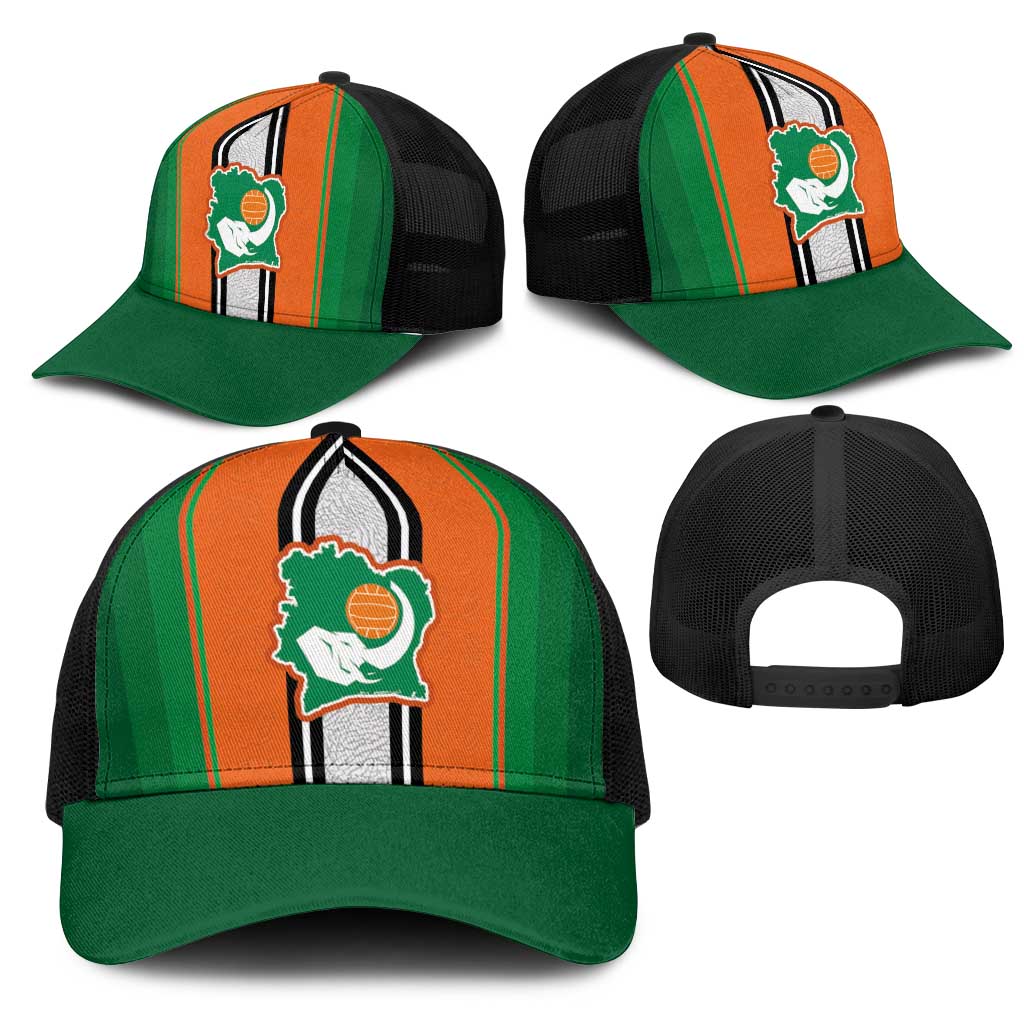 Côte d'Ivoire National Football Mesh Trucker Cap Les Elephants-Sporty Stripes - African Pride