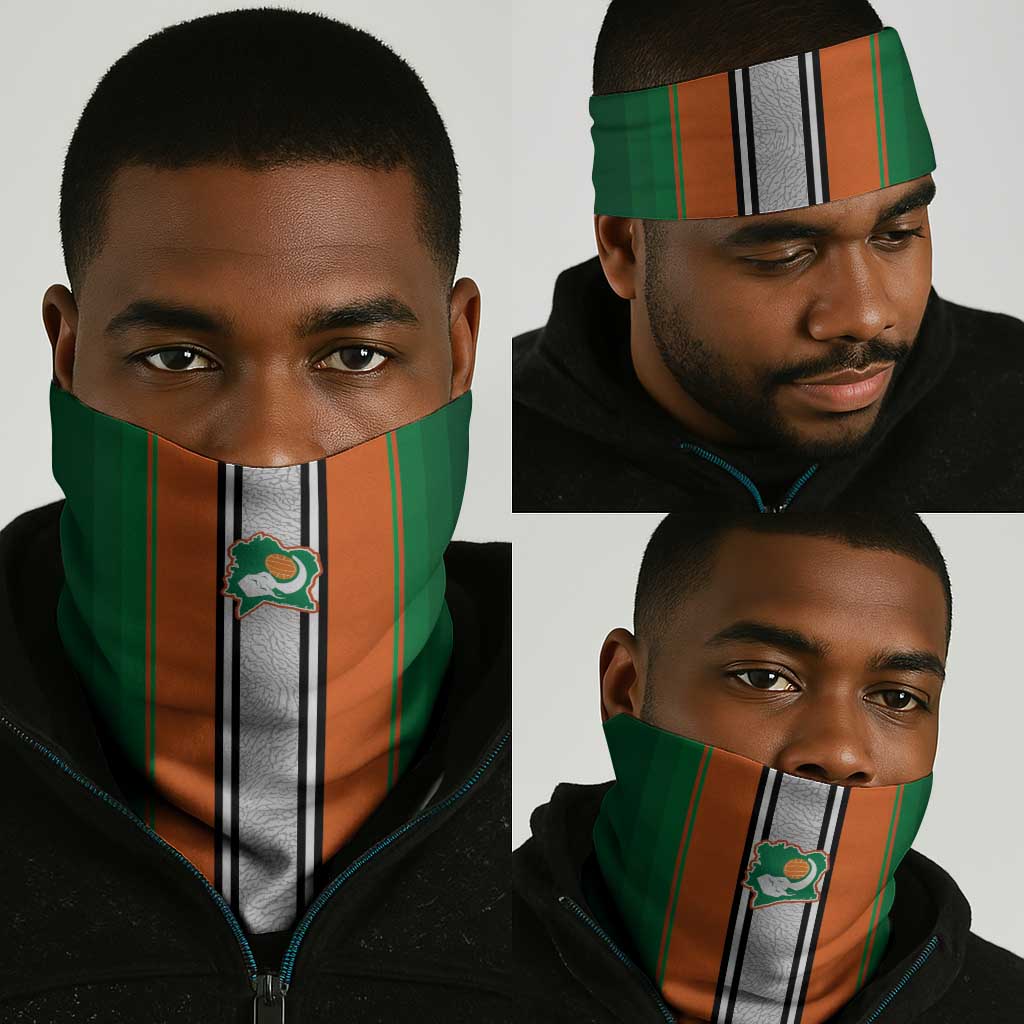 Côte d'Ivoire National Football Neck Gaiter Les Elephants-Sporty Stripes - African Pride