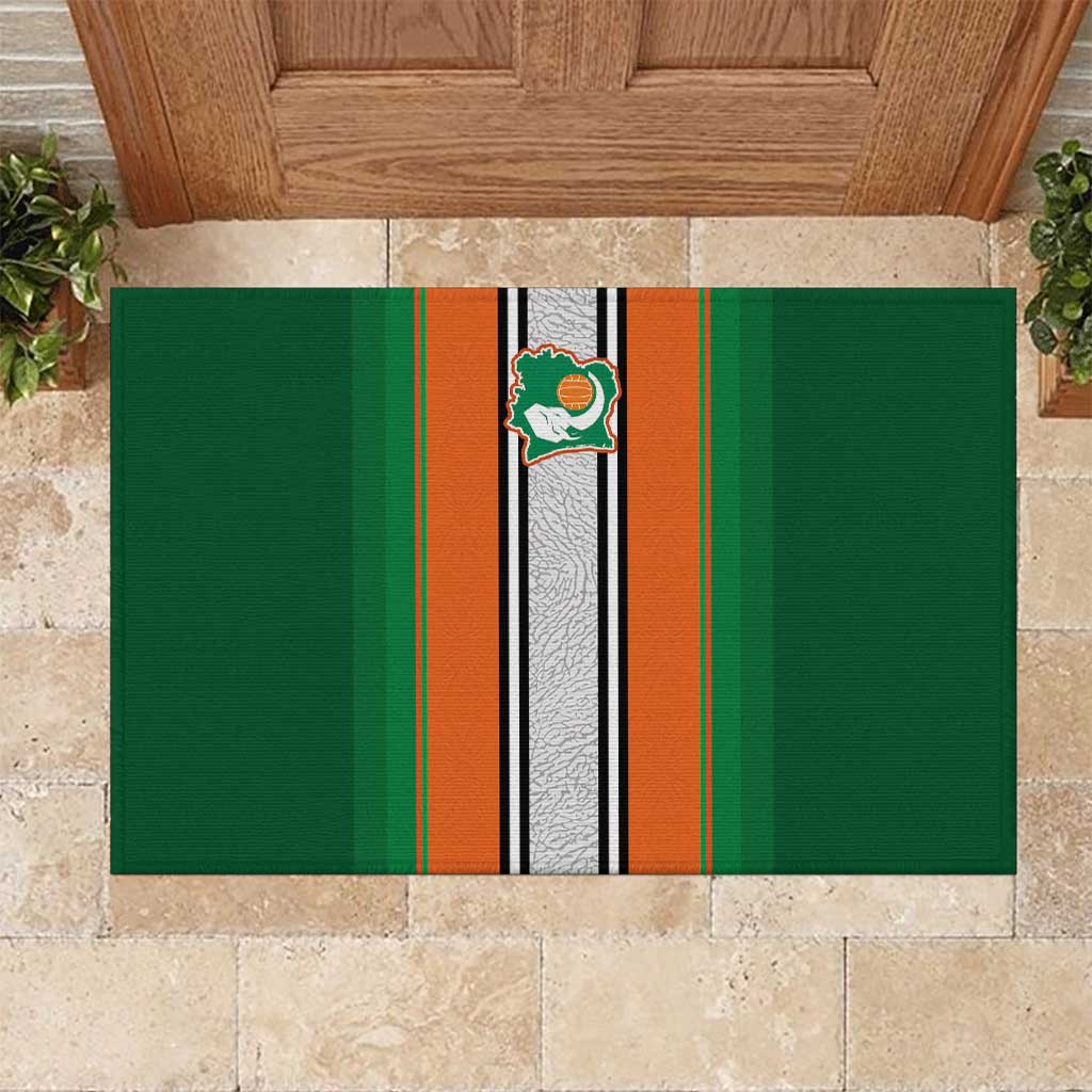 Côte d'Ivoire National Football Rubber Doormat Les Elephants-Sporty Stripes - African Pride